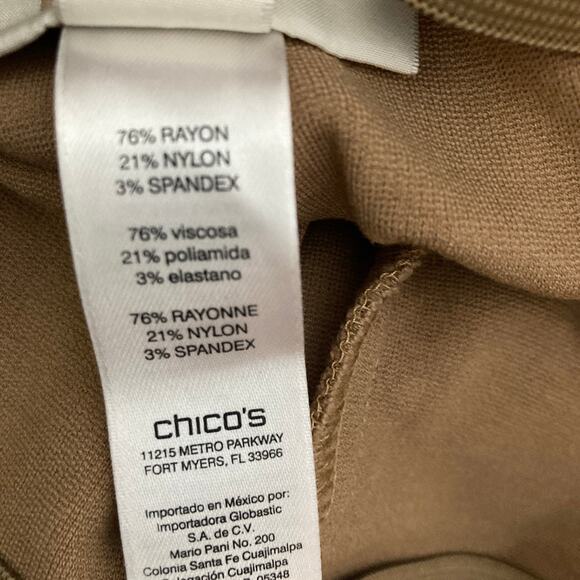 Chicos Ankle Pants Womens Size Small 8 Brown Stretch - Picture 6 of 7